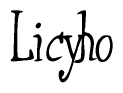The image contains the word 'Licyho' written in a cursive, stylized font.