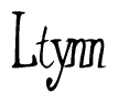 The image contains the word 'Ltynn' written in a cursive, stylized font.