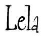 The image is of the word Lela stylized in a cursive script.