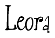The image is of the word Leora stylized in a cursive script.
