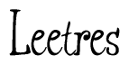 The image contains the word 'Leetres' written in a cursive, stylized font.