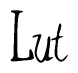 The image contains the word 'Lut' written in a cursive, stylized font.