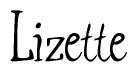 The image contains the word 'Lizette' written in a cursive, stylized font.