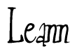 The image is a stylized text or script that reads 'Leann' in a cursive or calligraphic font.