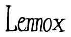 The image contains the word 'Lennox' written in a cursive, stylized font.