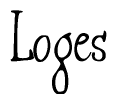 The image contains the word 'Loges' written in a cursive, stylized font.
