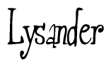 The image contains the word 'Lysander' written in a cursive, stylized font.