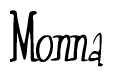 The image is of the word Monna stylized in a cursive script.