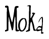 The image is of the word Moka stylized in a cursive script.