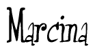The image is a stylized text or script that reads 'Marcina' in a cursive or calligraphic font.