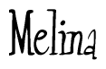 The image contains the word 'Melina' written in a cursive, stylized font.