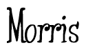 The image is a stylized text or script that reads 'Morris' in a cursive or calligraphic font.