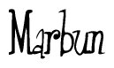 The image is of the word Marbun stylized in a cursive script.