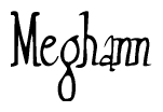 The image contains the word 'Meghann' written in a cursive, stylized font.