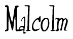 The image is a stylized text or script that reads 'Malcolm' in a cursive or calligraphic font.