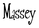 The image contains the word 'Massey' written in a cursive, stylized font.