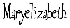 The image is of the word Maryelizabeth stylized in a cursive script.