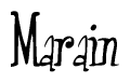 The image is of the word Marain stylized in a cursive script.