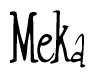 The image is a stylized text or script that reads 'Meka' in a cursive or calligraphic font.