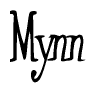 The image contains the word 'Mynn' written in a cursive, stylized font.