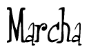 The image is of the word Marcha stylized in a cursive script.