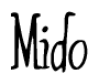 The image is of the word Mido stylized in a cursive script.