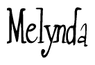 The image is a stylized text or script that reads 'Melynda' in a cursive or calligraphic font.