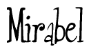 The image contains the word 'Mirabel' written in a cursive, stylized font.