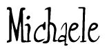 The image is of the word Michaele stylized in a cursive script.