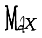 The image contains the word 'Max' written in a cursive, stylized font.