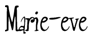 The image is of the word Marie-eve stylized in a cursive script.