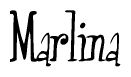 The image is of the word Marlina stylized in a cursive script.