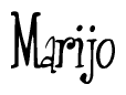 The image contains the word 'Marijo' written in a cursive, stylized font.
