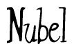 The image is a stylized text or script that reads 'Nubel' in a cursive or calligraphic font.