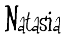 The image is of the word Natasia stylized in a cursive script.