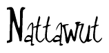 The image is a stylized text or script that reads 'Nattawut' in a cursive or calligraphic font.