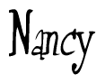 The image contains the word 'Nancy' written in a cursive, stylized font.