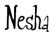The image is of the word Nesha stylized in a cursive script.
