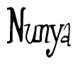 The image is of the word Nunya stylized in a cursive script.