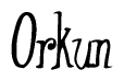 The image is a stylized text or script that reads 'Orkun' in a cursive or calligraphic font.