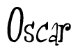 The image is a stylized text or script that reads 'Oscar' in a cursive or calligraphic font.