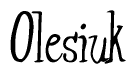 The image is of the word Olesiuk stylized in a cursive script.