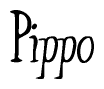 The image contains the word 'Pippo' written in a cursive, stylized font.