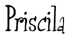 The image is of the word Priscila stylized in a cursive script.