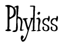 The image is a stylized text or script that reads 'Phyliss' in a cursive or calligraphic font.