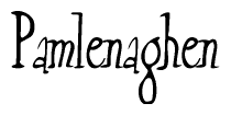 The image is a stylized text or script that reads 'Pamlenaghen' in a cursive or calligraphic font.