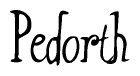 The image is of the word Pedorth stylized in a cursive script.