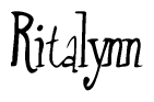 The image is a stylized text or script that reads 'Ritalynn' in a cursive or calligraphic font.