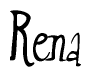   The image is of the word Rena stylized in a cursive script. 