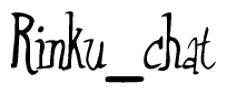 The image is a stylized text or script that reads 'Rinku chat' in a cursive or calligraphic font.